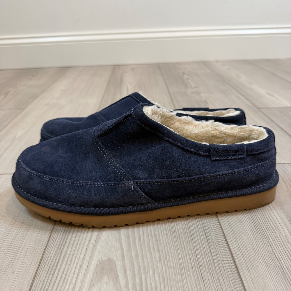 Koolaburra by UGG Mens Graisen Navy Blue Suede Faux Fur Slippers 1115871 Size 13